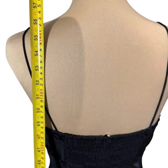 Princess PollyEmily Maxi Slip Dress SZ 8 Black Satin Gothic Whimsigoth Party - Picture 9 of 16